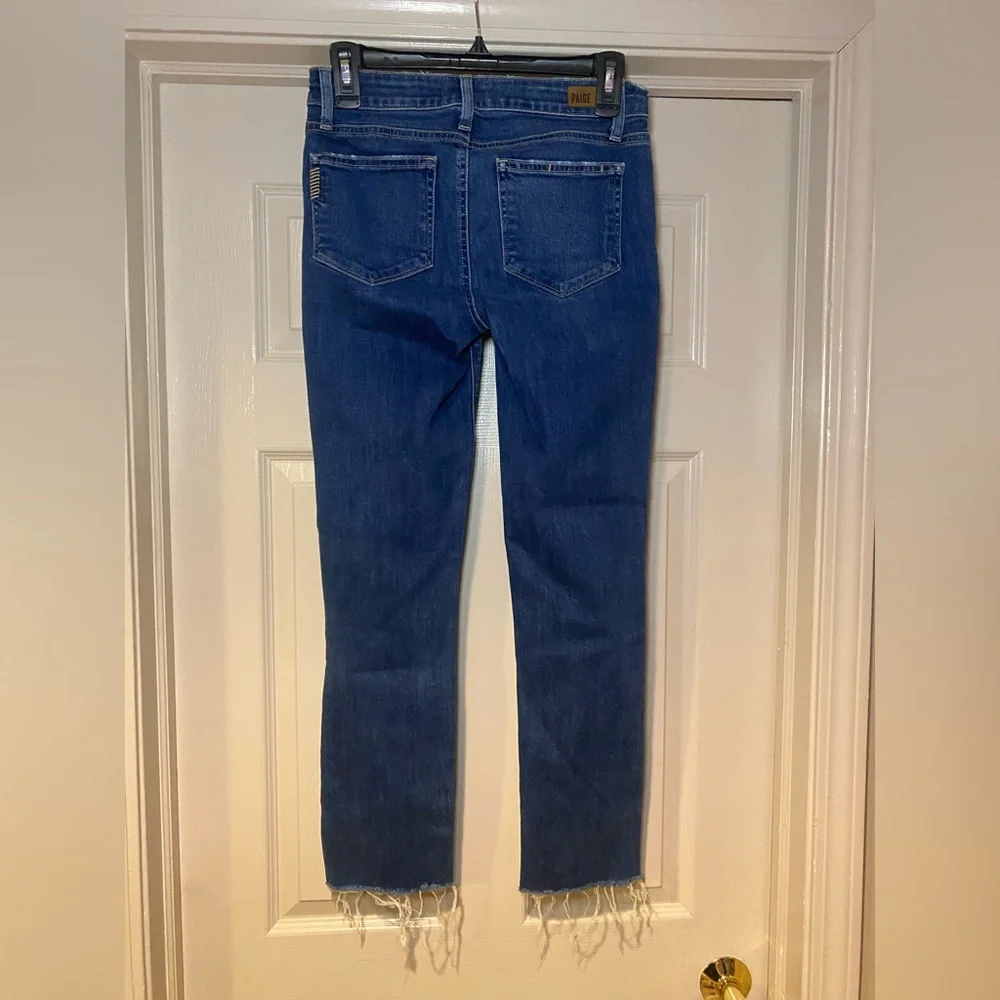 NWOT Paige Women’s Skyline Slim Jeans with Outseam Slit & Raw‎ Hem - Picture 3 of 6